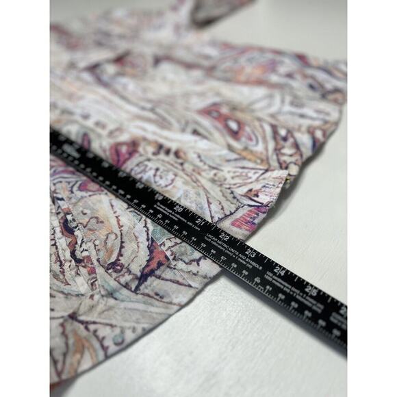 Chico’s Jacket Women's Size Large Multicolor 100% Linen Paisley Watercolor BOHO - Picture 5 of 9